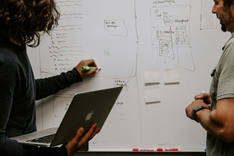 Image of two people in a coaching session